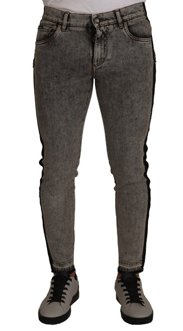 Chic Embellished Crown Skinny Jeans